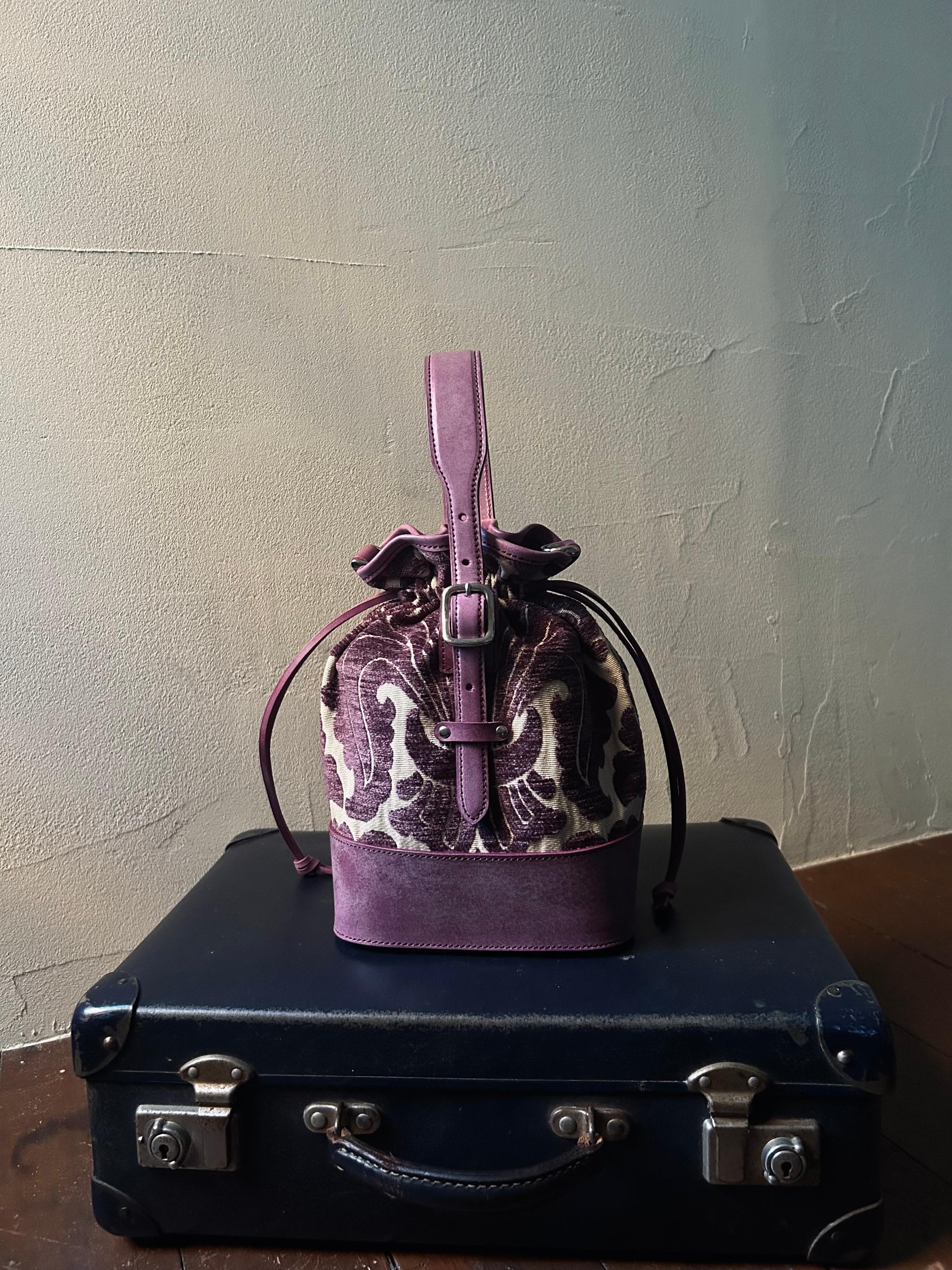 kinchaku bag （fabrick×leather） | 2枚目