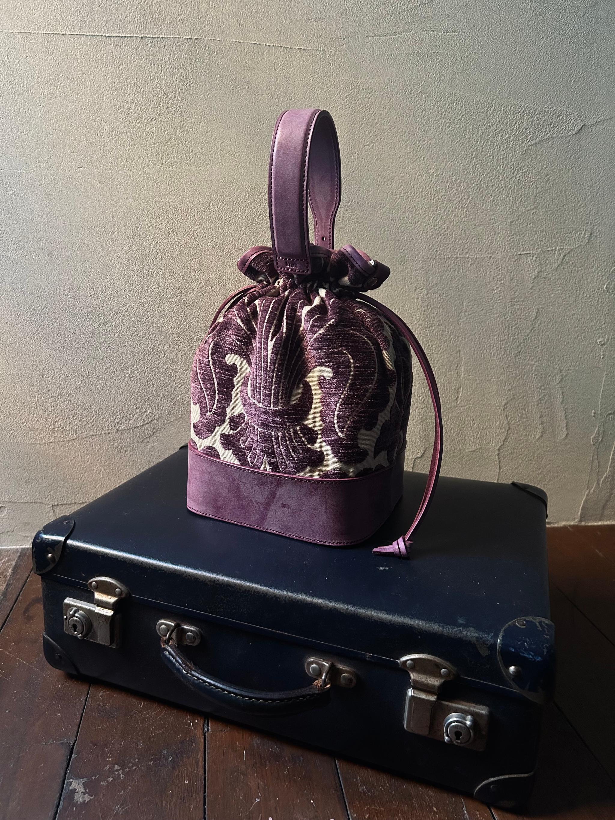 kinchaku bag （fabrick×leather） | 4枚目