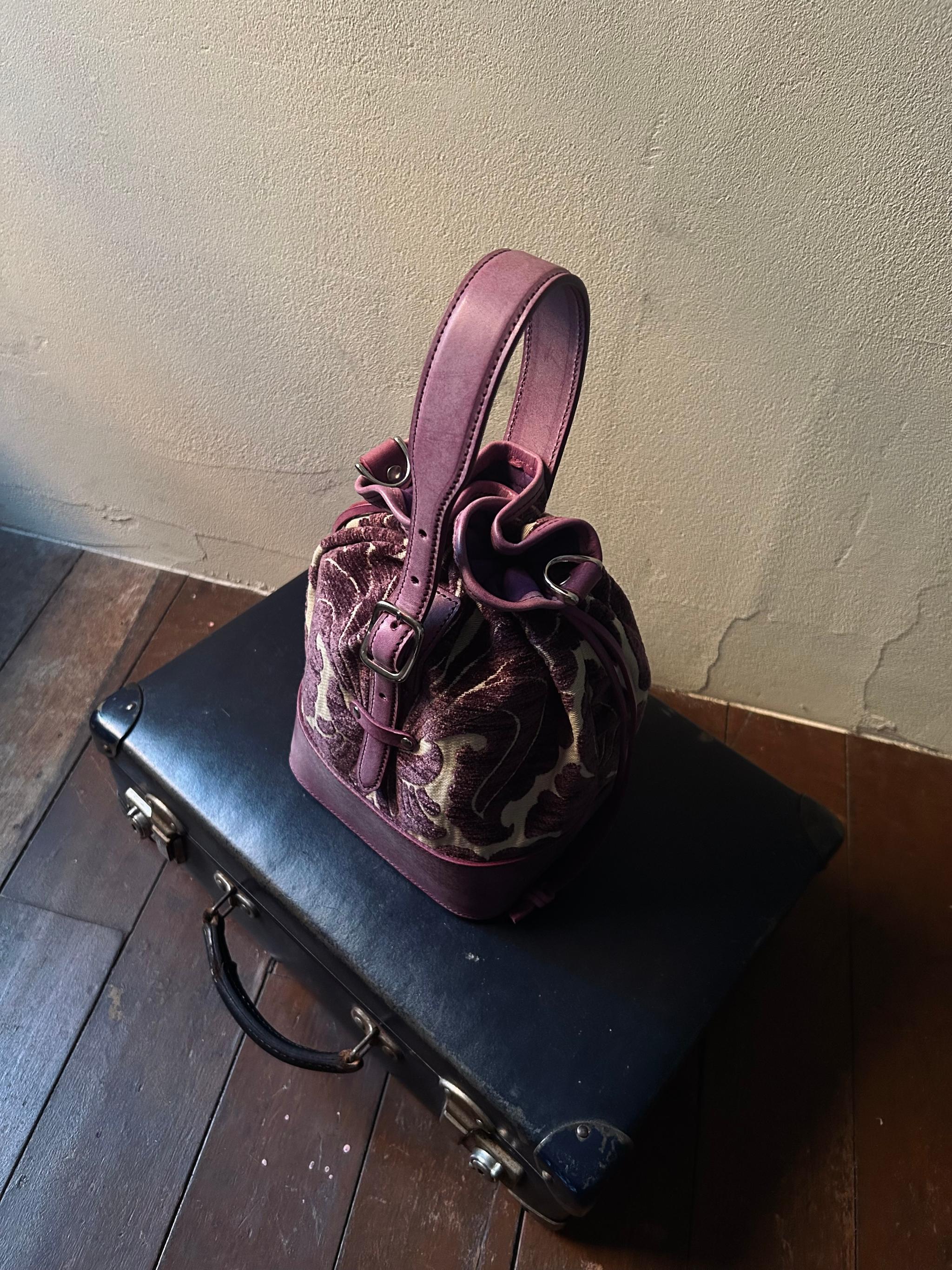 kinchaku bag （fabrick×leather） | 6枚目