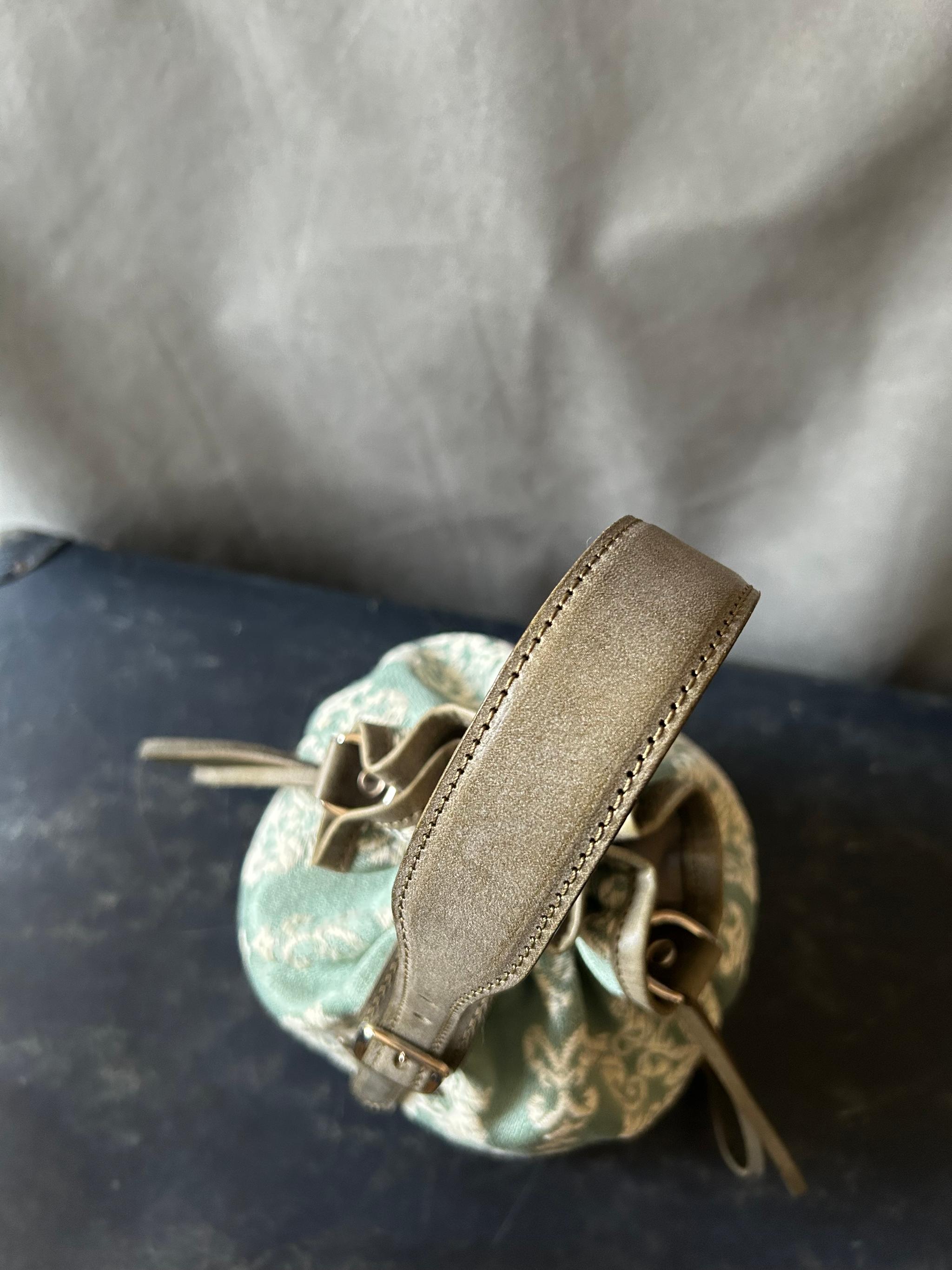 kinchaku bag (刺繍生地×ロロマレザー) | 11枚目